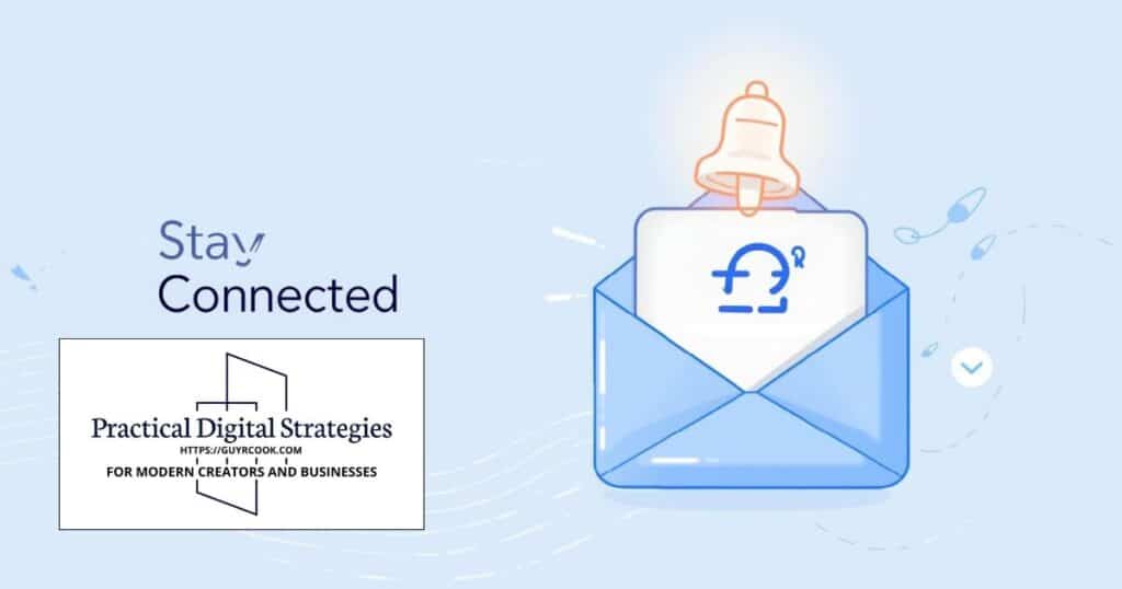 Illustration of a notification bell and email subscription icons symbolizing staying informed and connected to important updates.