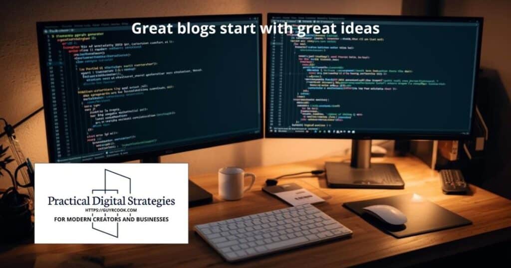 Writer brainstorming blog ideas using an AI prompt generator